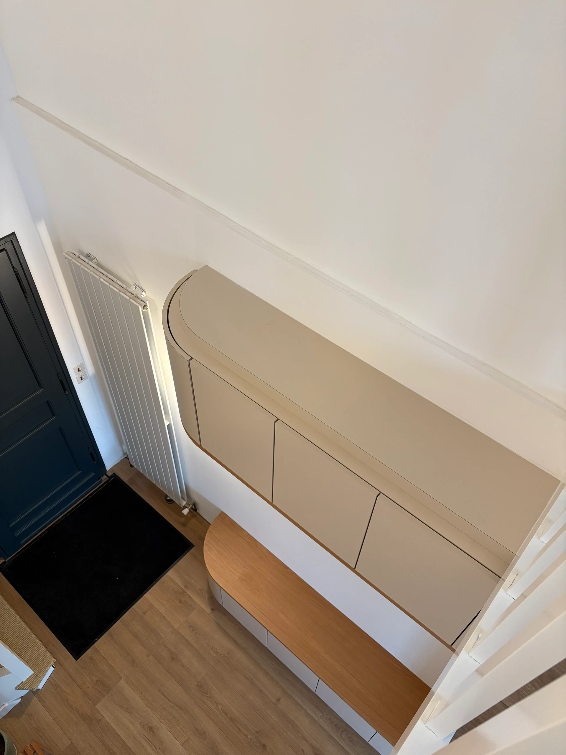 Meuble entrée vannes portes cintrée